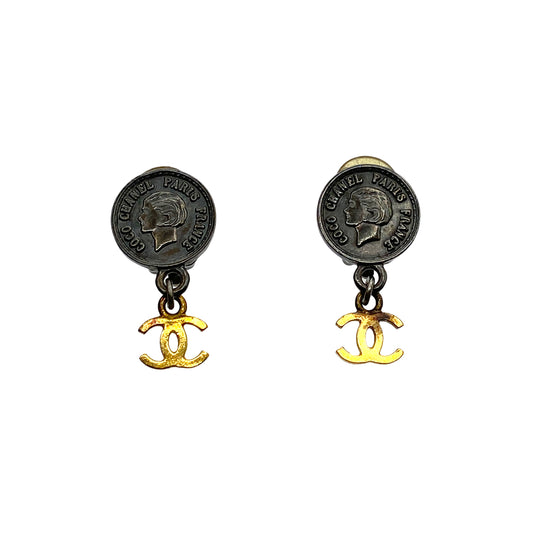CHANEL VINTAGE EARRINGS COCOMARK ACCESSORY 96P 90264557