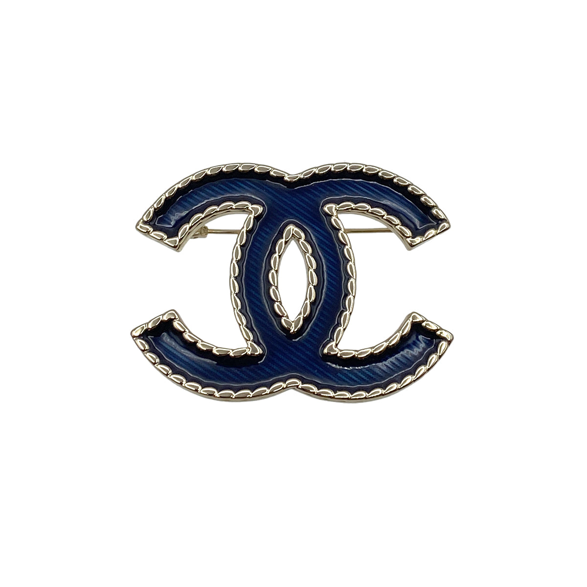CHANEL COCOMARK BROOCH NAVY ACCESSORY I24P 90264568
