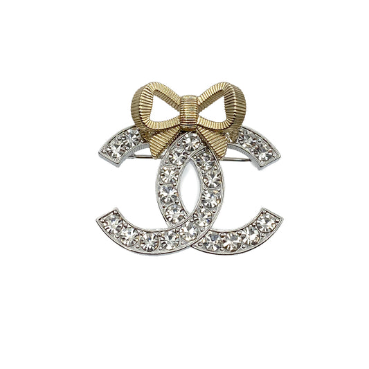 CHANEL COCOMARK BROOCH RIBBON RHINESTONE ACCESSORY B24K 90264569