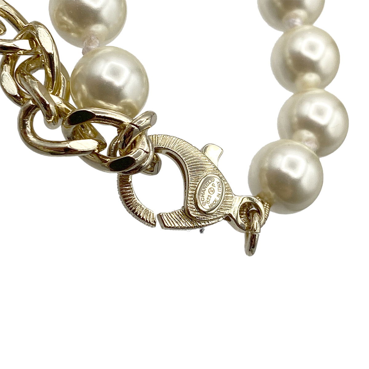 CHANEL NECKLACE COCOMARK FAUX PEARL NO.5 RHINESTONE ACCESSORY B23P 90264575