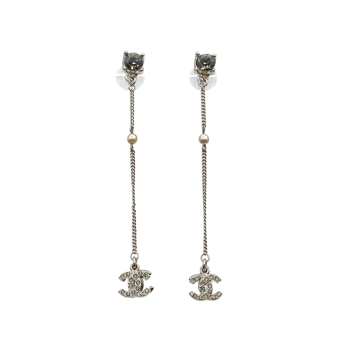 CHANEL EARRINGS COCOMARK RHINESTONE SWING ACCESSORY 05P 90264579