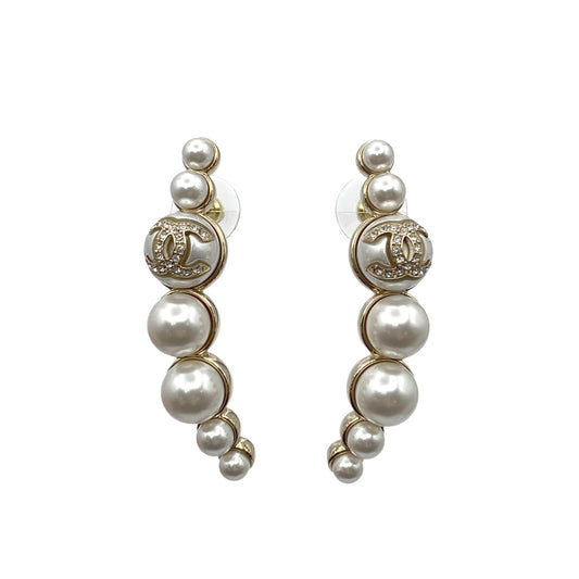 CHANEL EARRINGS COCOMARK RHINESTONE FAUX PEARL ACCESSORY I22S 90264584