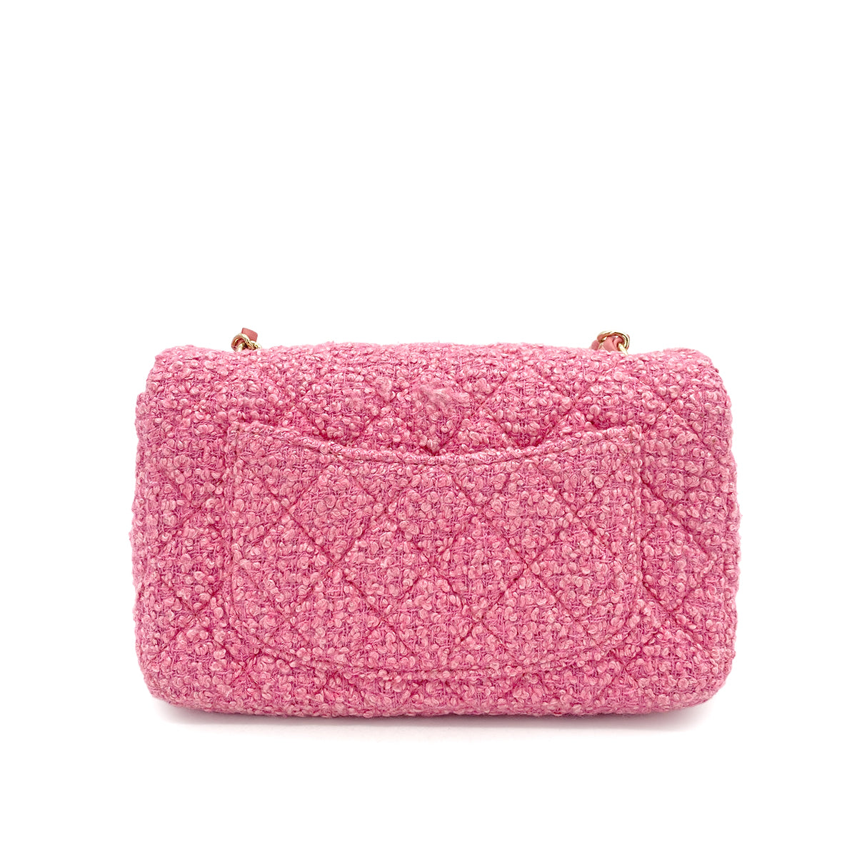 CHANEL MINI CHAIN SHOULDER BAG PINK TWEED 90264749