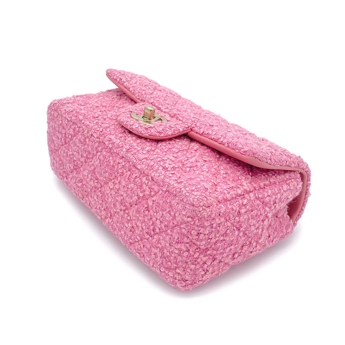CHANEL MINI CHAIN SHOULDER BAG PINK TWEED 90264749