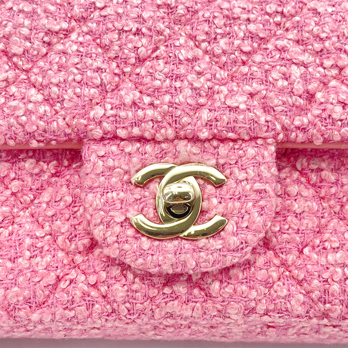 CHANEL MINI CHAIN SHOULDER BAG PINK TWEED 90264749