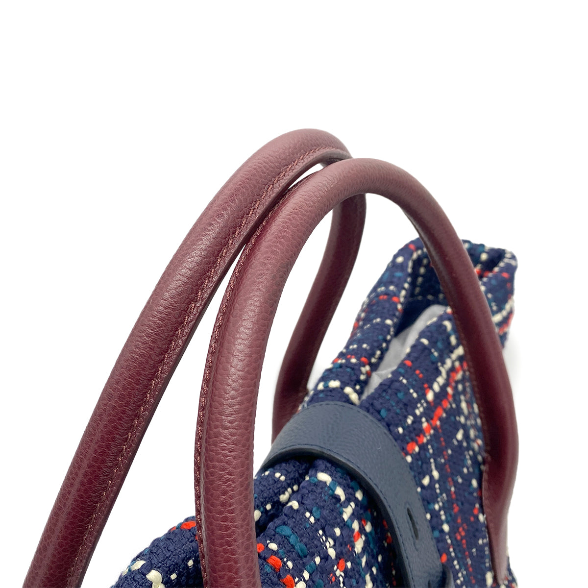 CHANEL AIRLINE CHAIN TOTE BACKPACK NAVY RED TWEED LEATHER 90264750