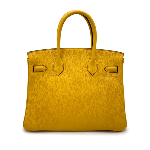 HERMES BIRKIN 30 JAUNE AMBER TOGO HAND BAG D PALLADIUM HARDWARE 90264751 - PURPOSE