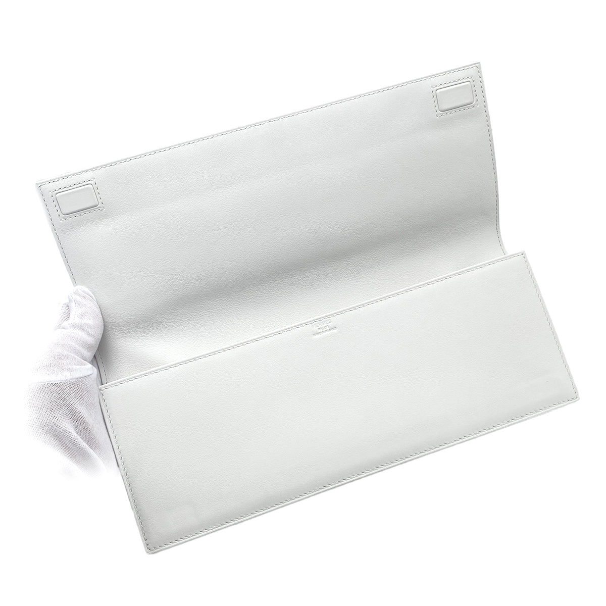 HERMES BIRKIN SHADOW SWIFT NEW WHITE CLUTCH BAG B 90264757