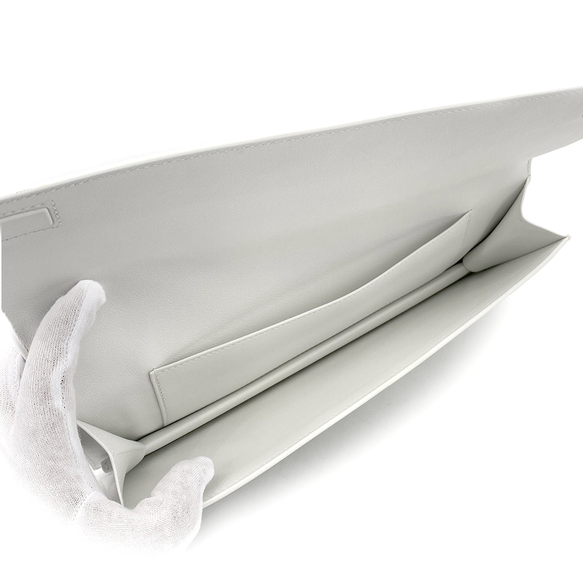 HERMES BIRKIN SHADOW SWIFT NEW WHITE CLUTCH BAG B 90264757