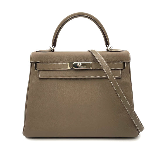HERMES KELLY 28 RETOURNE ETOUPE TAURILLON CLEMENCE HAND SHOULDER BAG □J SHW 90264759