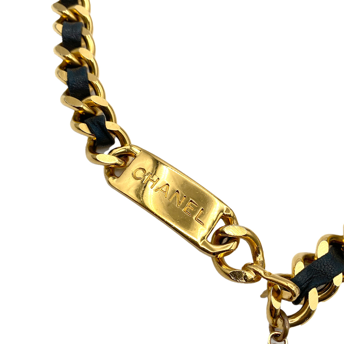 CHANEL VINTAGE CHAIN BELT LEATHER COCOMARK ACCESSORY 90264766