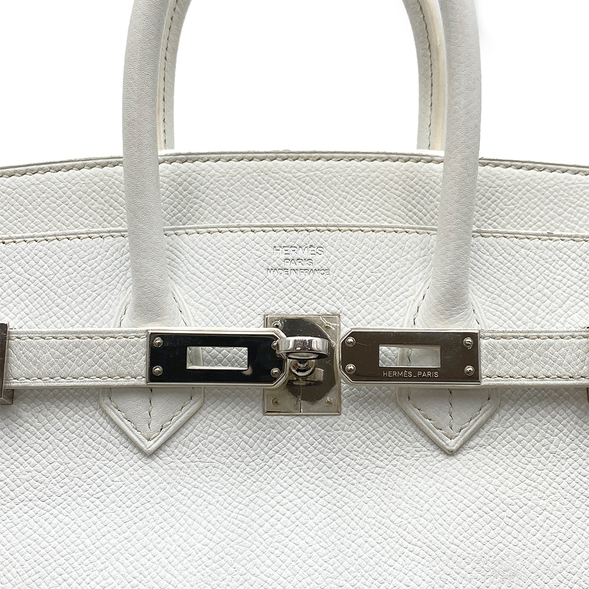 HERMES BIRKIN 25 WHITE EPSOM HAND BAG □P SHW 90264768