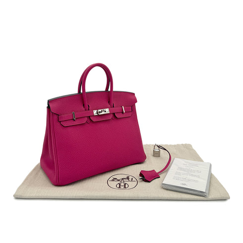 HERMES BIRKIN 25 ROSE MEXICOE TOGO HAND BAG Y SHW 90264784 - PURPOSE