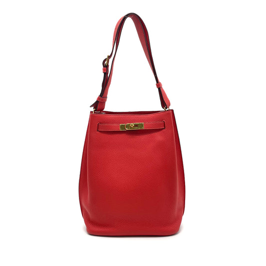 HERMES SO KELLY 26  ROUGE PIVOINE TAURILLON CLEMENCE SHOULDER BAG □R GHW 90264801