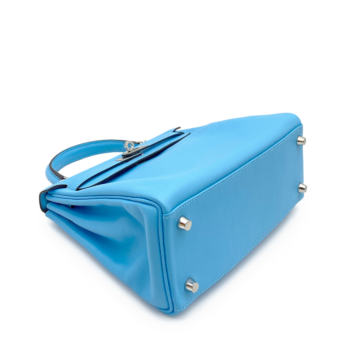HERMES KELLY 25 RETOURNE CELESTE SWIFT HAND SHOULDER BAG W SHW 90264803