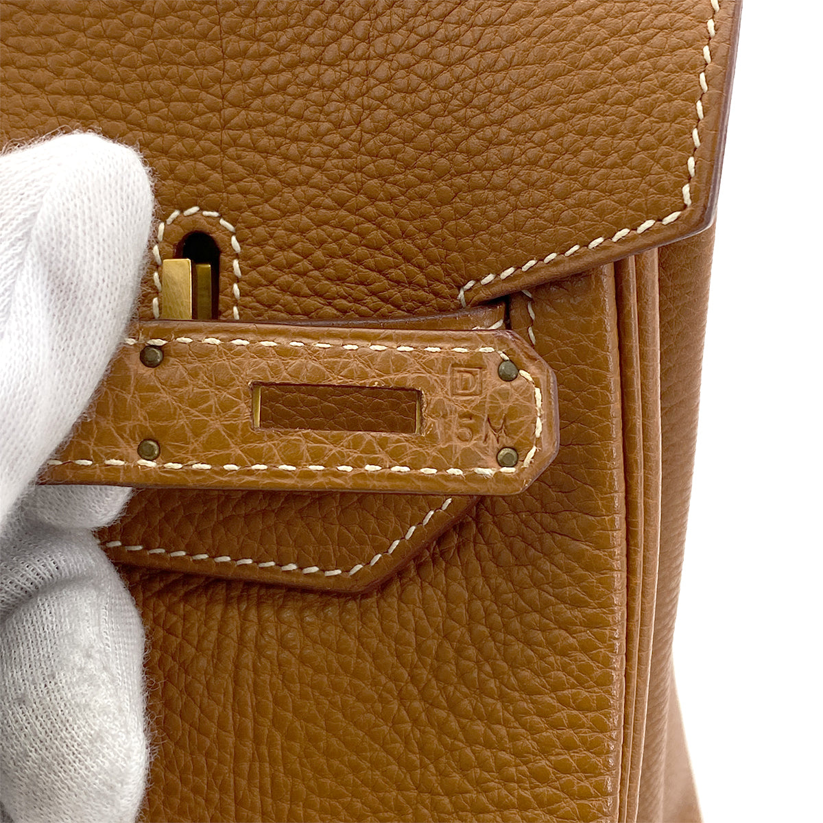 HERMES HAUT A COURROIES 32 GOLD TOGO HAND BAG □D GHW 90264808