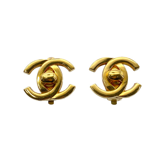 CHANEL VINTAGE EARRINGS TURN LOCK ACCESSORY 95A 90265291