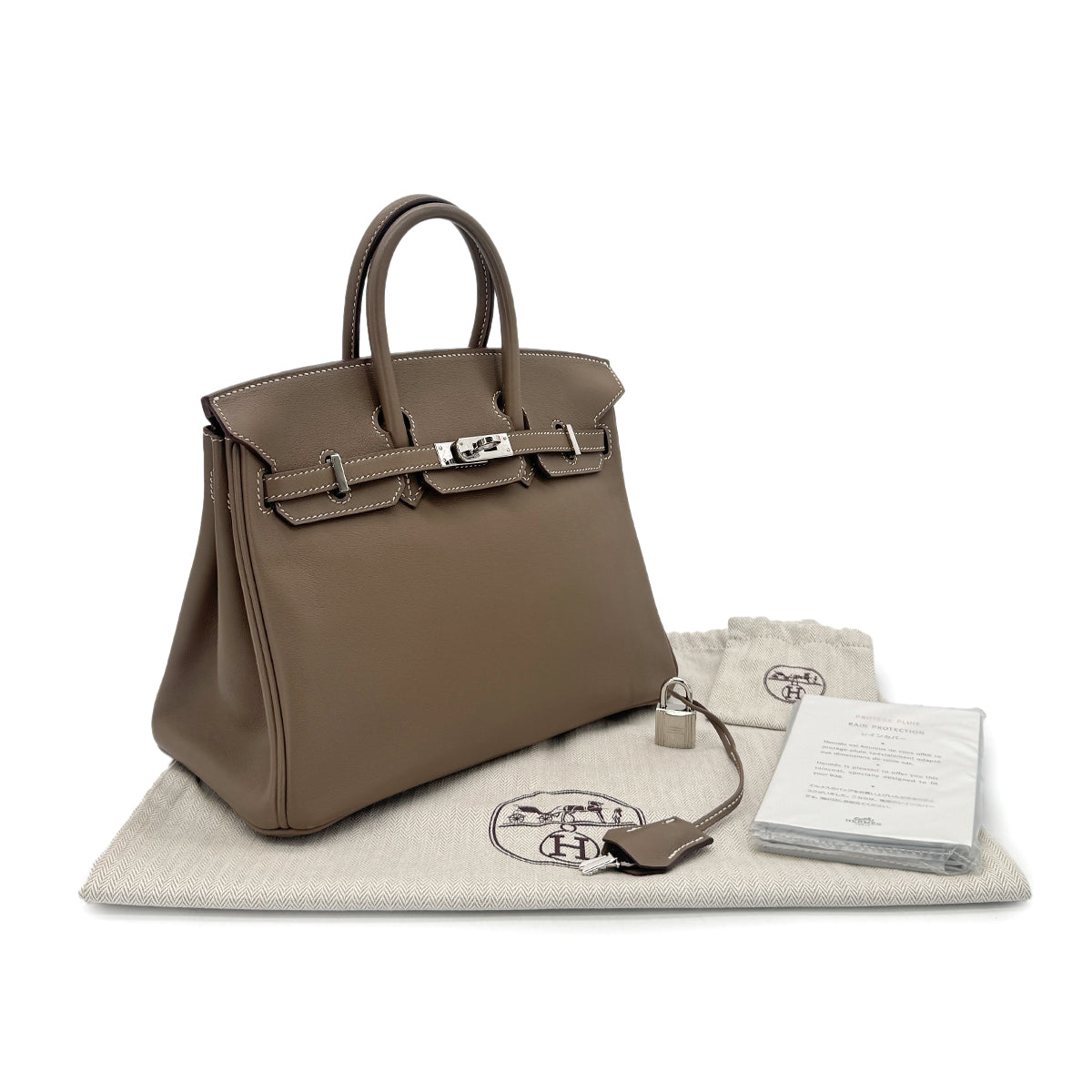 HERMES BIRKIN 25 ETOUPE SWIFT HAND BAG X SHW 90265296