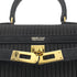 HERMES MINI KELLY 20 BLACK DEBRIS SATIN PLEATS HAND SHOULDER BAG 〇U GHW 90265308 - PURPOSE