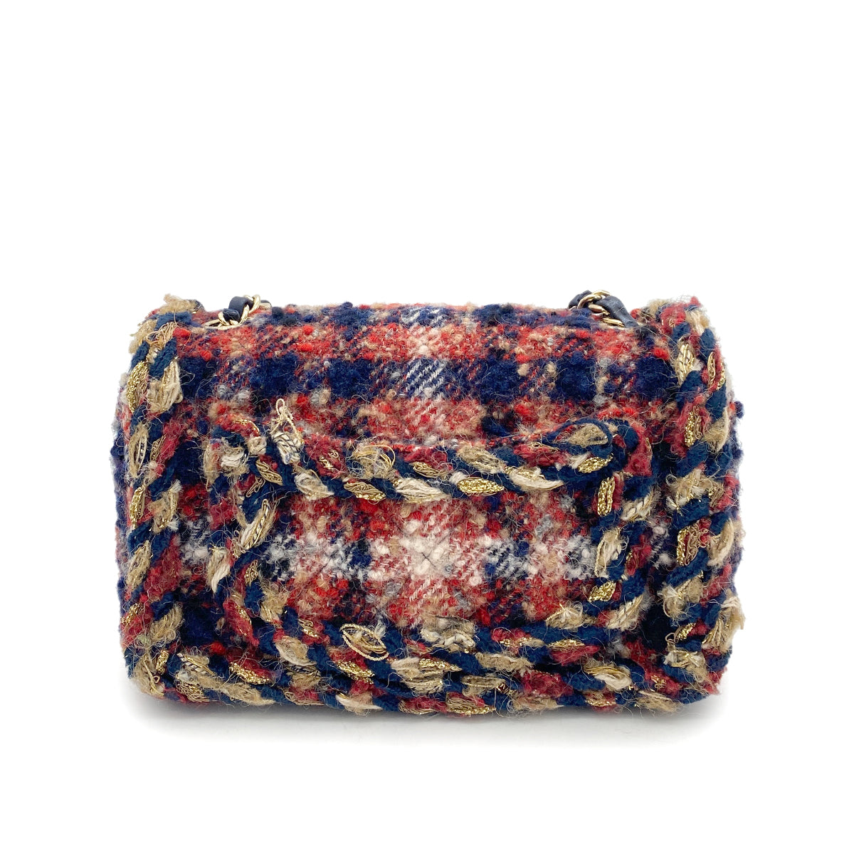 CHANEL MATELASSE MINI CHAIN SHOULDER BAG ICON CHARM MULTI COLOR TWEED 90265311