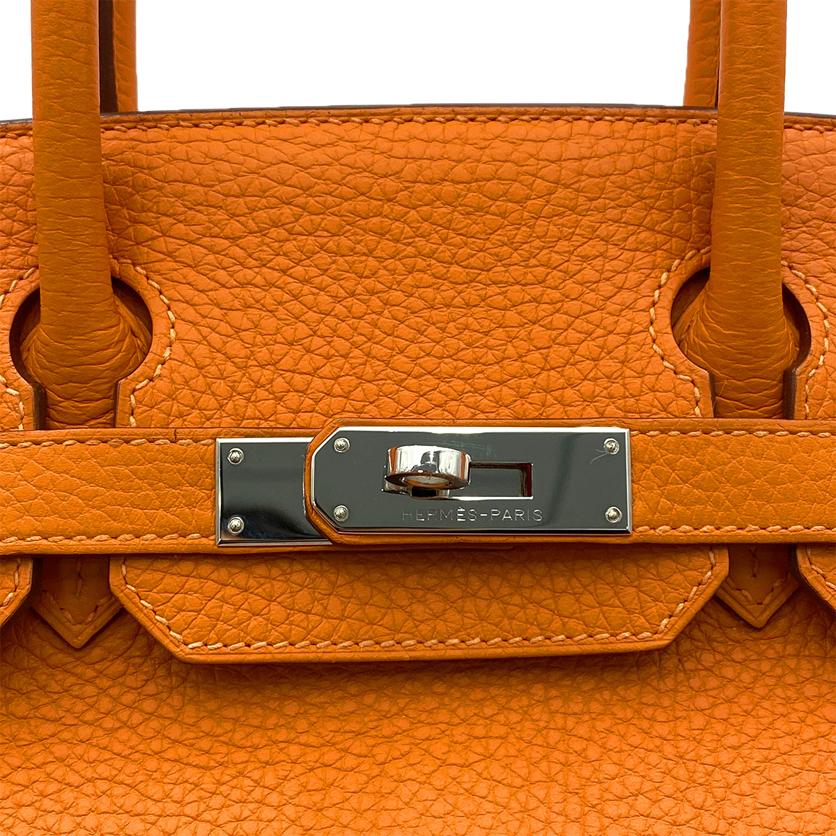 HERMES BIRKIN 30 ORANGE TAURILLON CLEMENCE HAND BAG □Q SHW 90265316