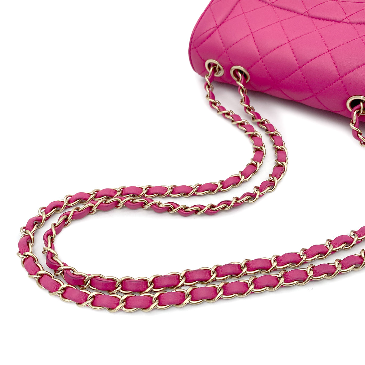 CHANEL MATELASSE CHAIN SHOULDER BAG PINK LAMB SKIN 90265320