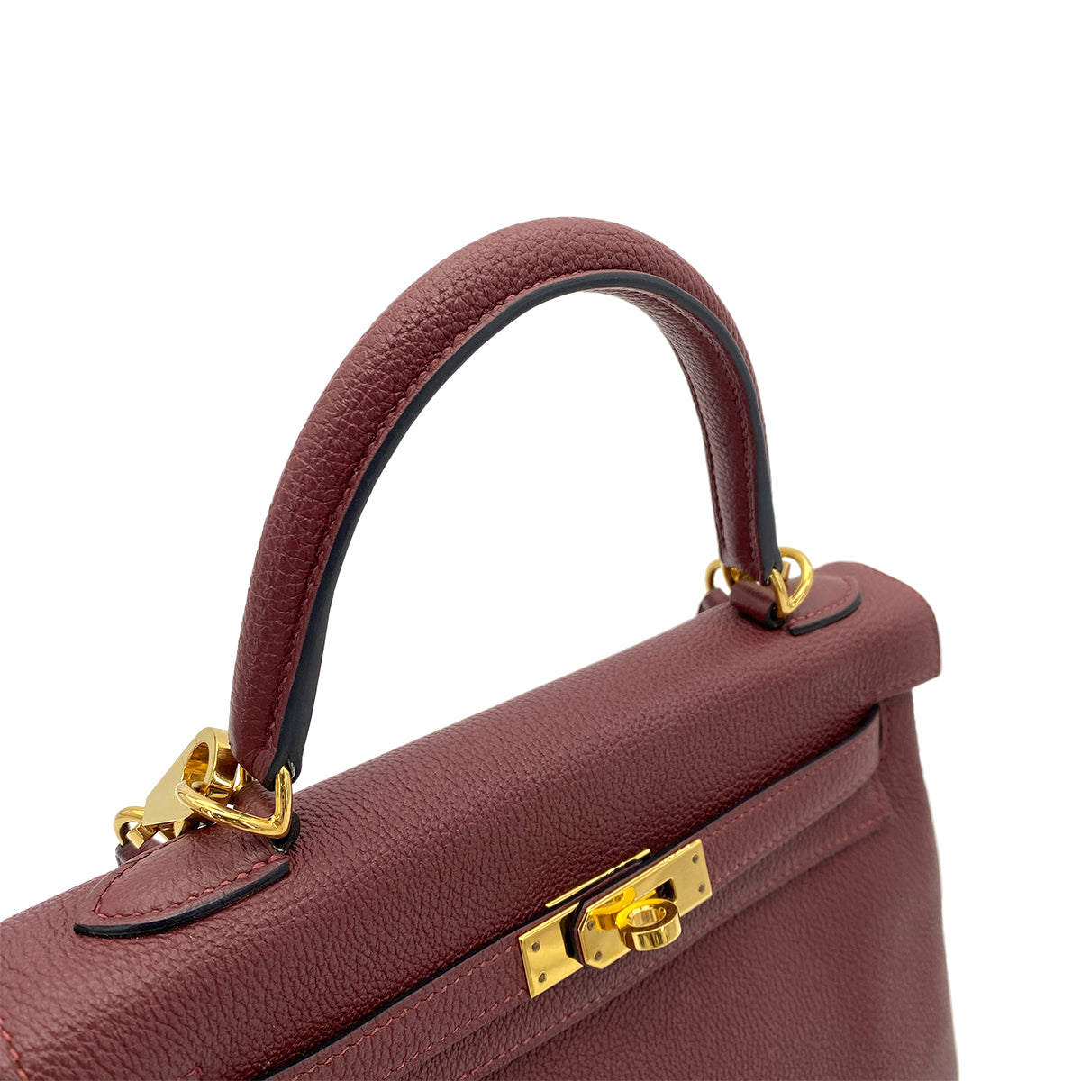 HERMES KELLY 28 RETOURNE ROUGE H TOGO HAND SHOULDER BAG Y GHW 90265324