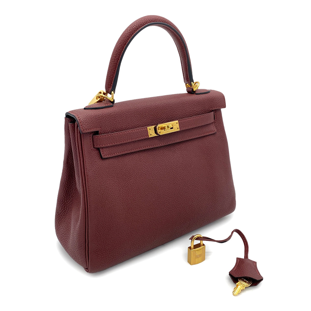 HERMES KELLY 28 RETOURNE ROUGE H TOGO HAND SHOULDER BAG Y GHW 90265324