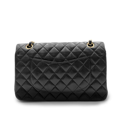 CHANEL VINTAGE CLASSIC FLAP MEDIUM CHAIN SHOULDER BAG BLACK LAMB SKIN 90265327 - PURPOSE