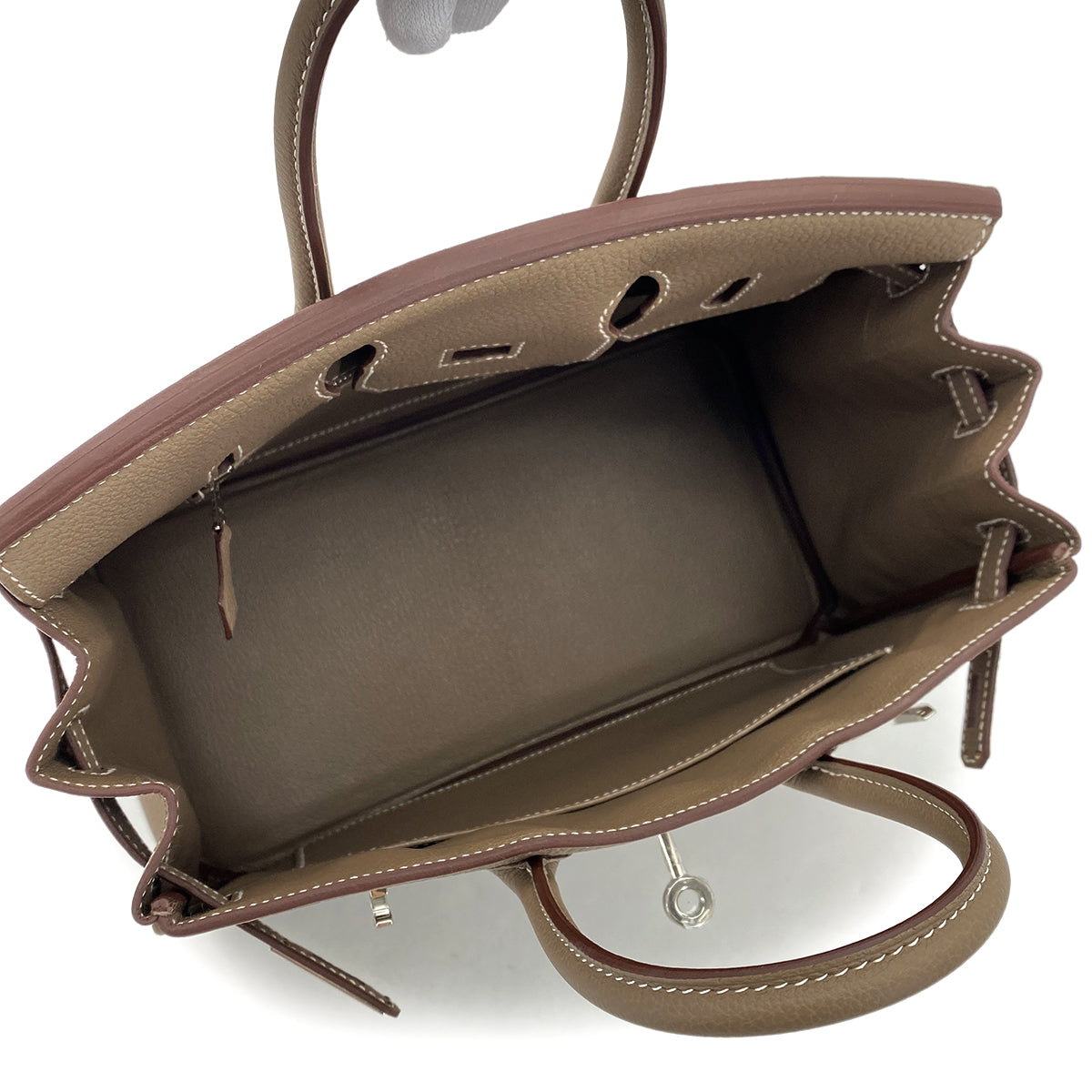 HERMES BIRKIN 25 ETOUPE TOGO HAND BAG W SHW 90265328