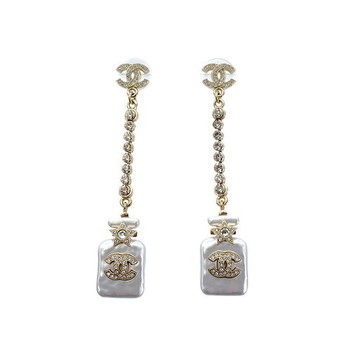 CHANEL EARRINGS PERFUME BOTTLE MOTIF RHINESTONE ACCESSORY B23S 90265334 - PURPOSE