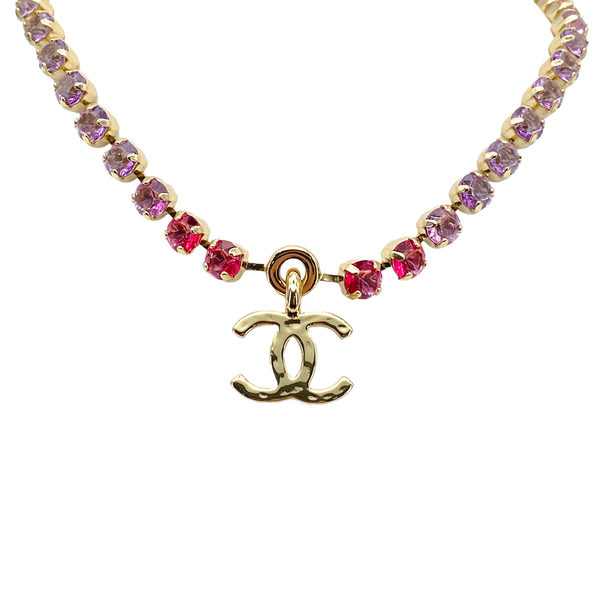 CHANEL NECKLACE COCOMARK COLOR RHINESTONE ACCESSORY A24C 90265343