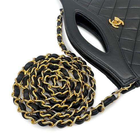 CHANEL VINTAGE 2WAY HAND CHAIN SHOULDER BAG BLACK LAMB SKIN 90265415 - PURPOSE