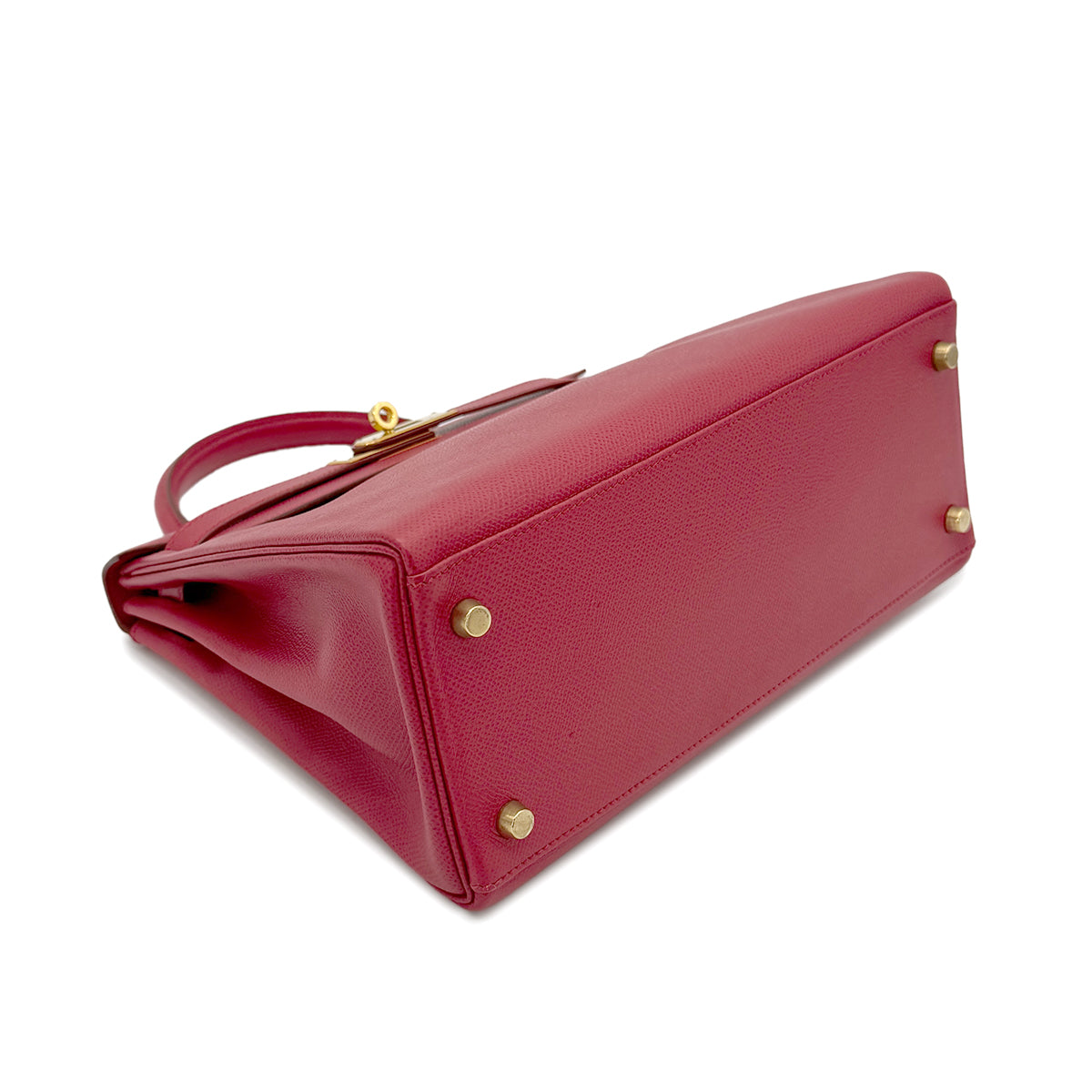 HERMES KELLY 28 RETOURNE ROUGE VIF COUCHEVEL HAND SHOULDER BAG 〇Z GHW 90265592