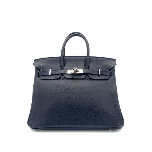HERMES BIRKIN 25 BLEU NUIT VEAU GULLIVER HAND BAG □M SHW 90265595