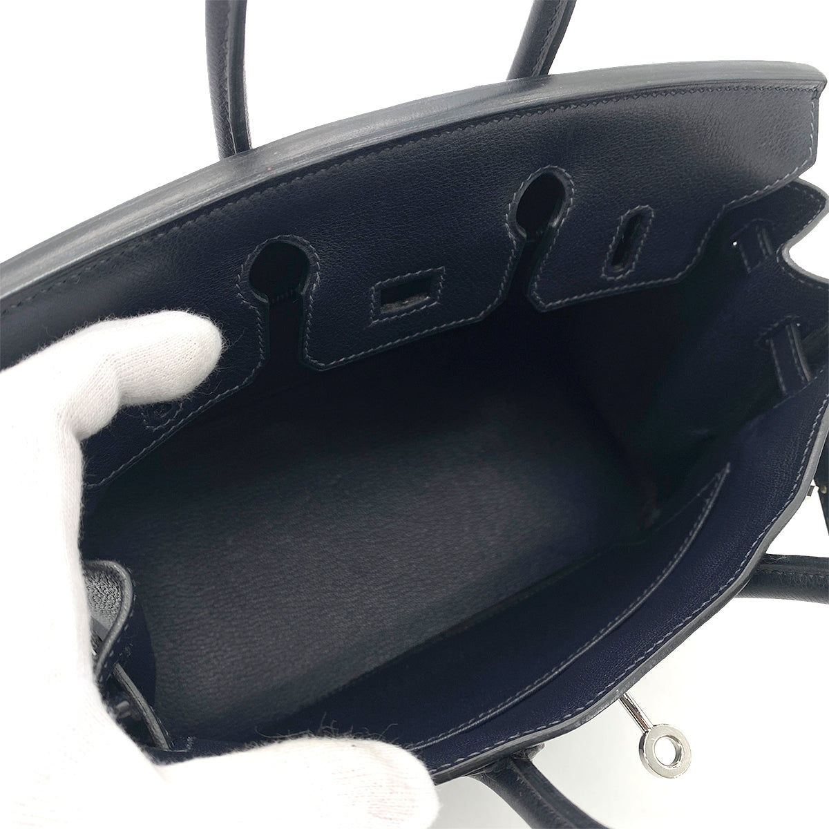 HERMES BIRKIN 25 BLEU NUIT VEAU GULLIVER HAND BAG □M SHW 90265595