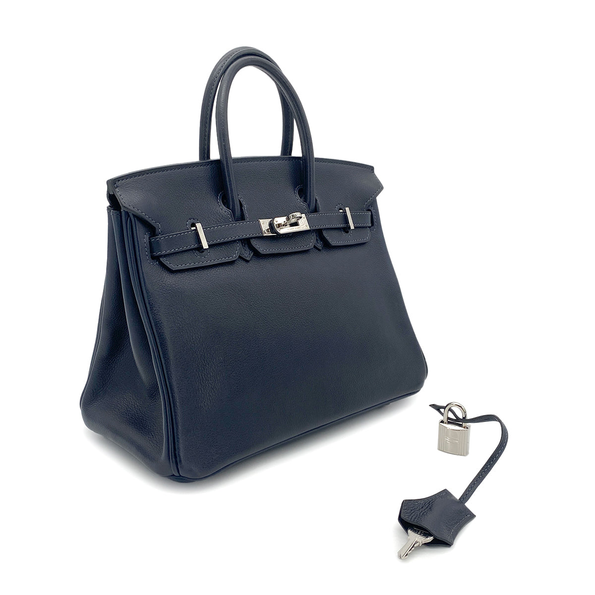 HERMES BIRKIN 25 BLEU NUIT VEAU GULLIVER HAND BAG □M SHW 90265595