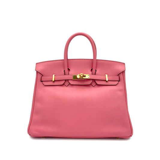 HERMES BIRKIN 25 ROSE AZALEE SWIFT HAND BAG A GHW 90265599