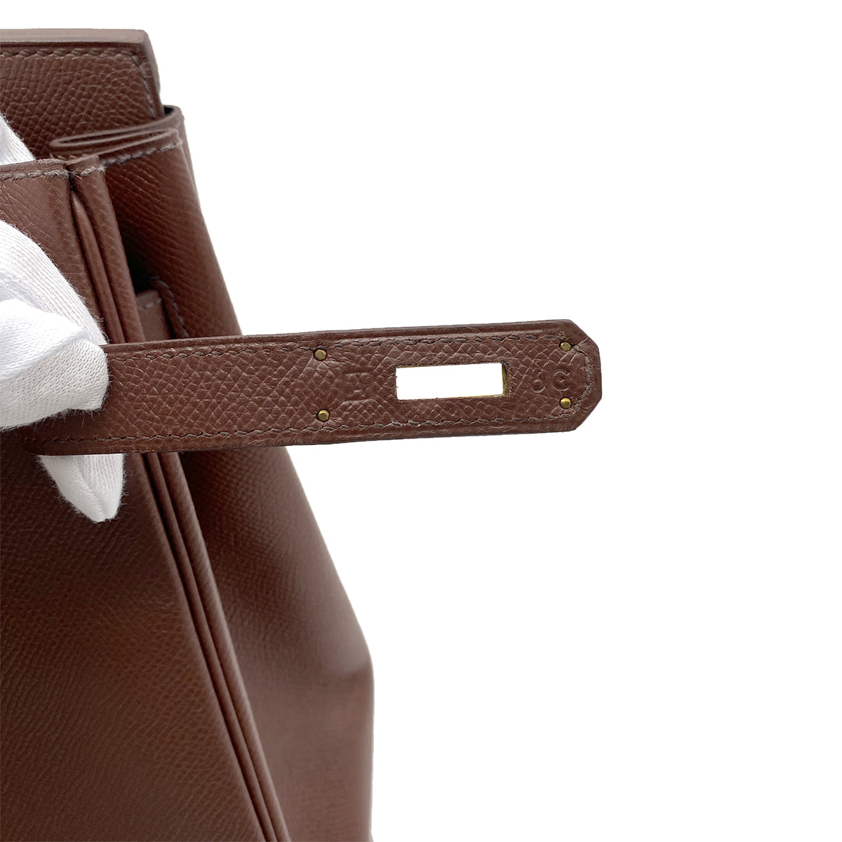 HERMES BIRKIN 35 BROWN COURCHEVEL HAND BAG □A GHW 90265600