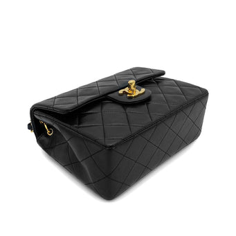 CHANEL VINTAGE MINI SQUARE 17 CHAIN SHOULDER BAG BLACK LAMB SKIN 90265883 - PURPOSE