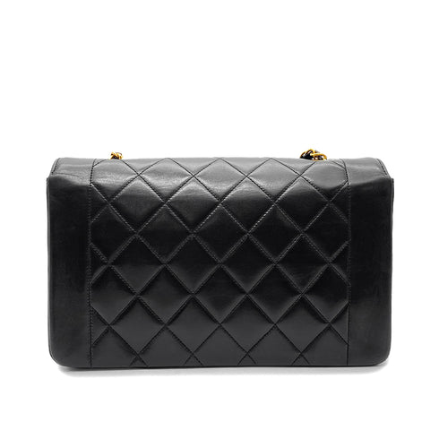 CHANEL VINTAGE DIANA MEDIUM CHAIN SHOULDER BAG BLACK LAMB SKIN 90265886 - PURPOSE