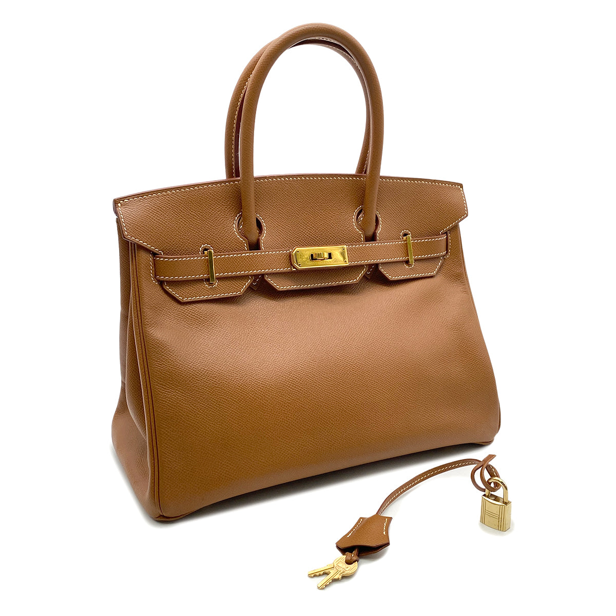 HERMES BIRKIN 30 GOLD COUCHEVEL HAND BAG □A GHW 90265893
