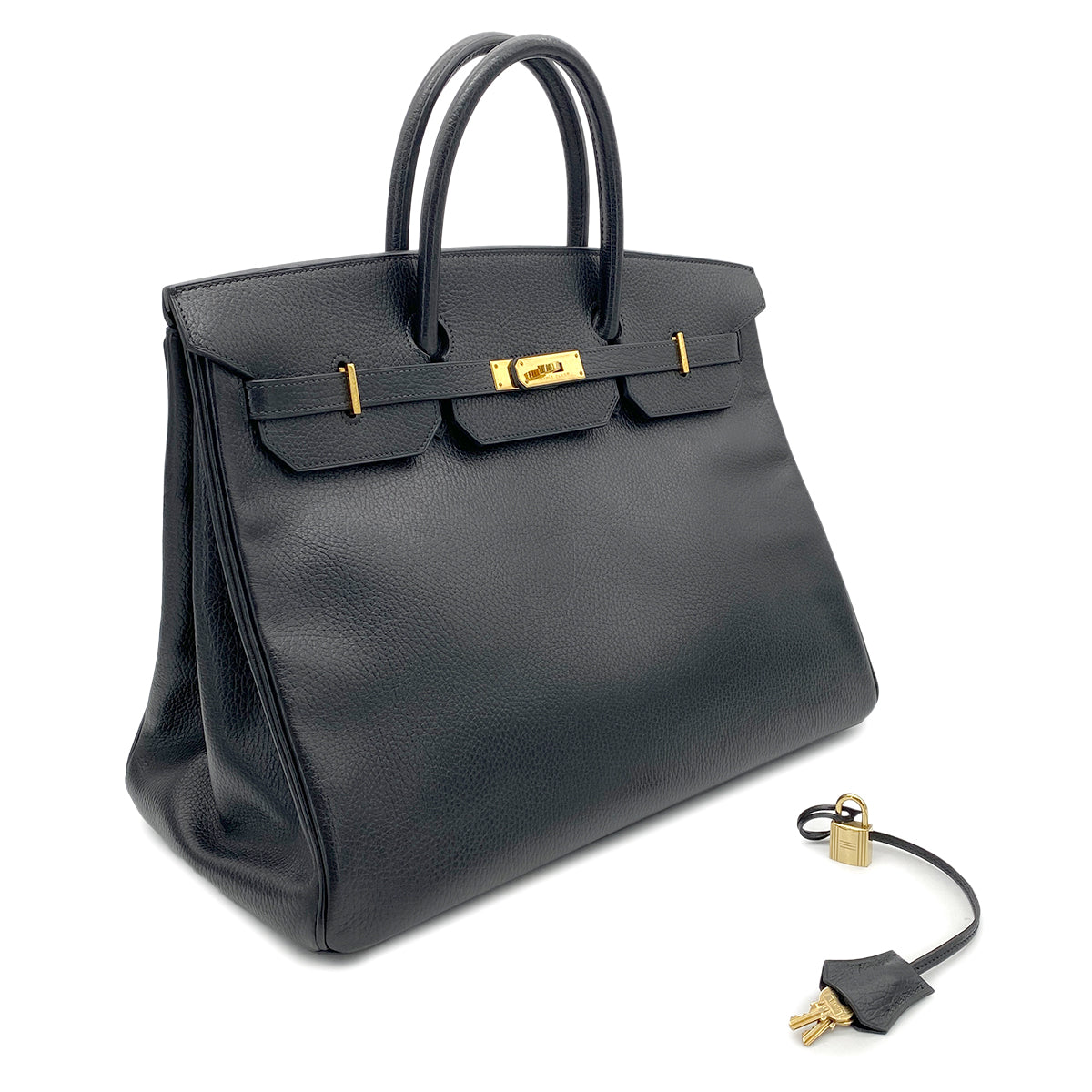 HERMES BIRKIN 40 BLACK ARDENNES HAND BAG 〇Y GHW 90265895