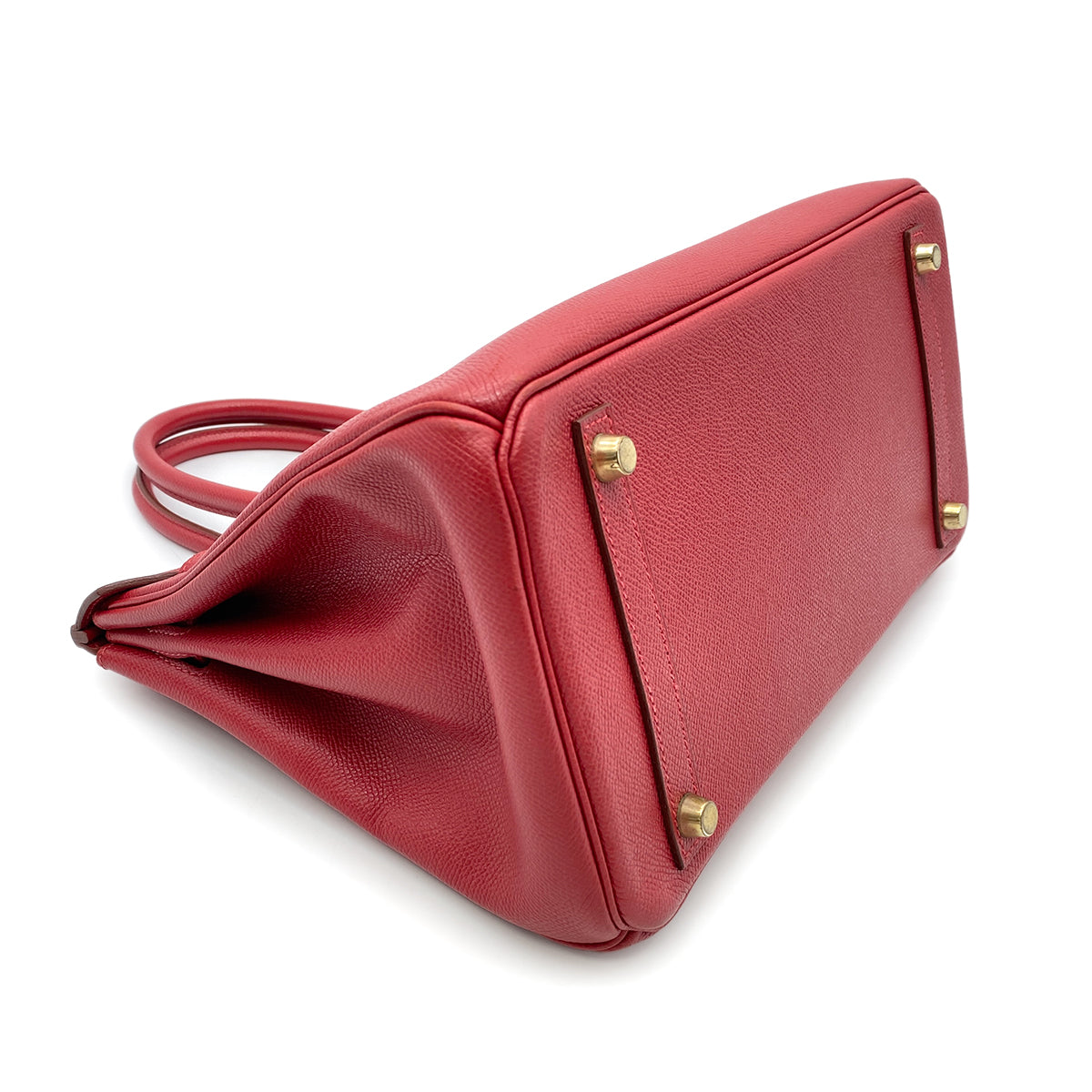 HERMES BIRKIN 30 ROUGE VIF COUCHEVEL HAND BAG □E GHW 90265897