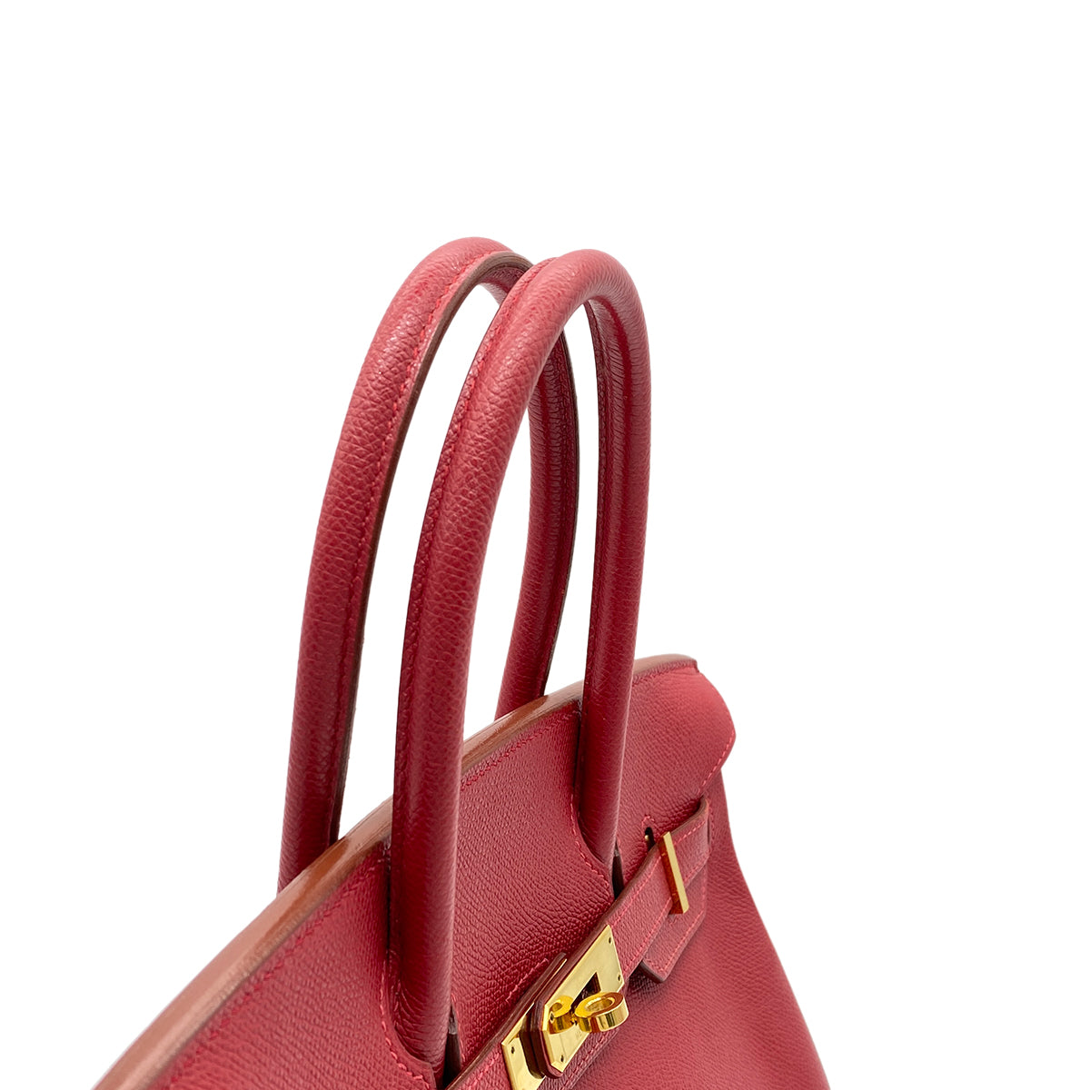 HERMES BIRKIN 30 ROUGE VIF COUCHEVEL HAND BAG □E GHW 90265897