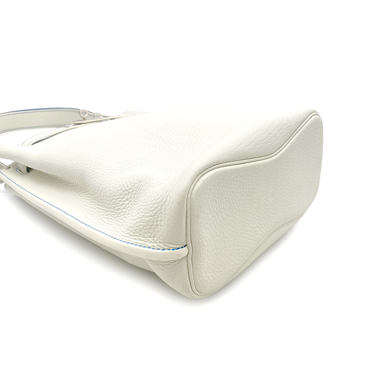 HERMES SO KELLY 22 WHITE MYKONOS TAURILLON CLEMENCE SHOULDER BAG □P SHW 90265898