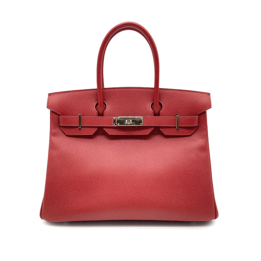 HERMES BIRKIN 30 ROUGE GARANCE EPSOM HAND BAG □K SHW 90265901