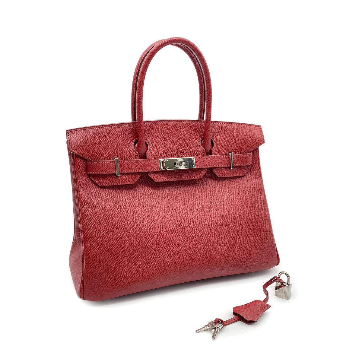HERMES BIRKIN 30 ROUGE GARANCE EPSOM HAND BAG □K SHW 90265901