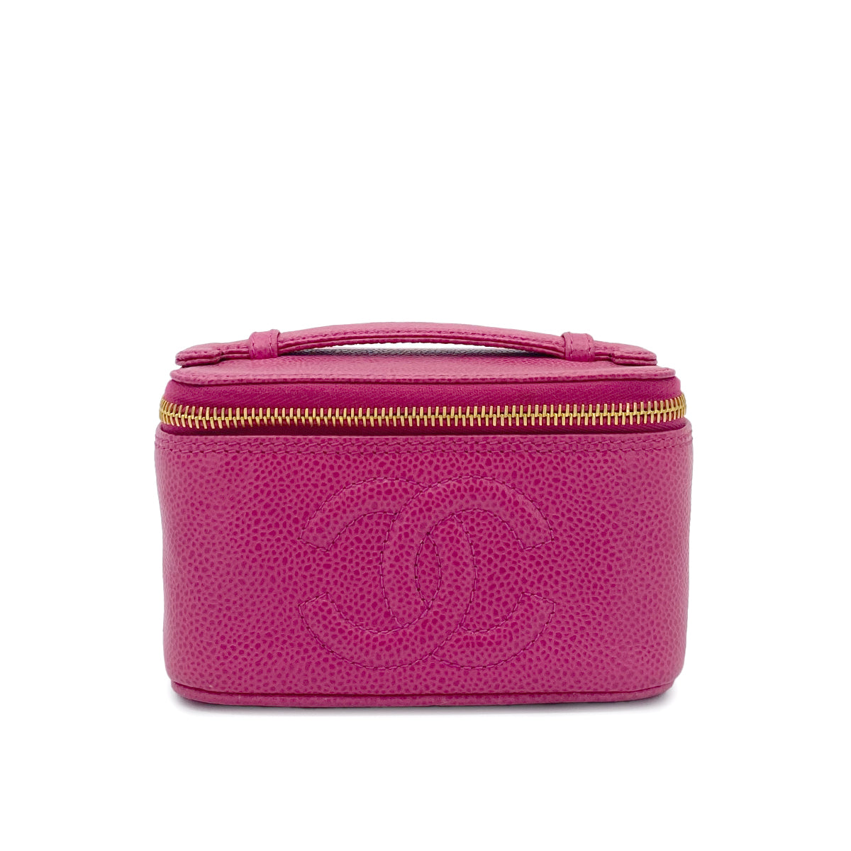 CHANEL VINTAGE MINI VANITY HAND BAG PINK CAVIAR SKIN 90265907
