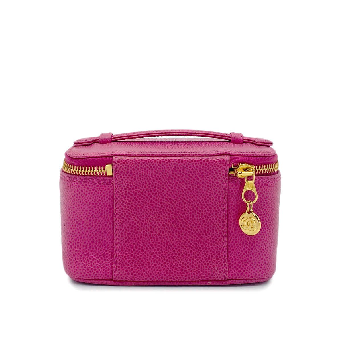 CHANEL VINTAGE MINI VANITY HAND BAG PINK CAVIAR SKIN 90265907